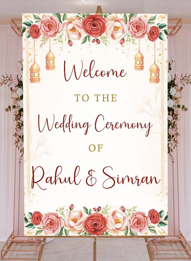 Theme My Party Custom Wedding Ceremony Sign Board - Personalized Indian Wedding Sign - Indian Ceremony Welcome Board - Image 2